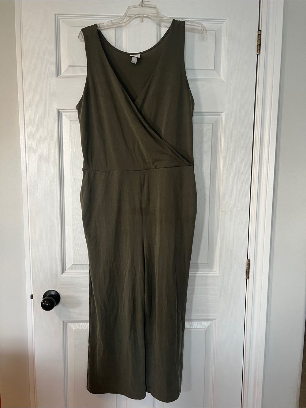 a new day Olive Wrap-Front Sleeveless Jumpsuit